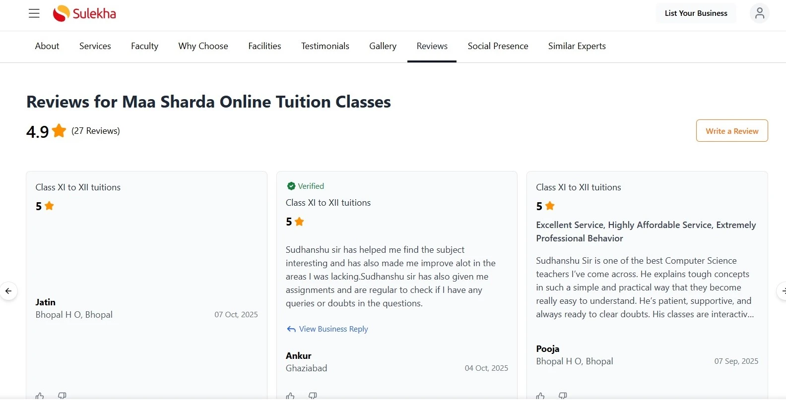 Maa Sharda Online Tution Classes