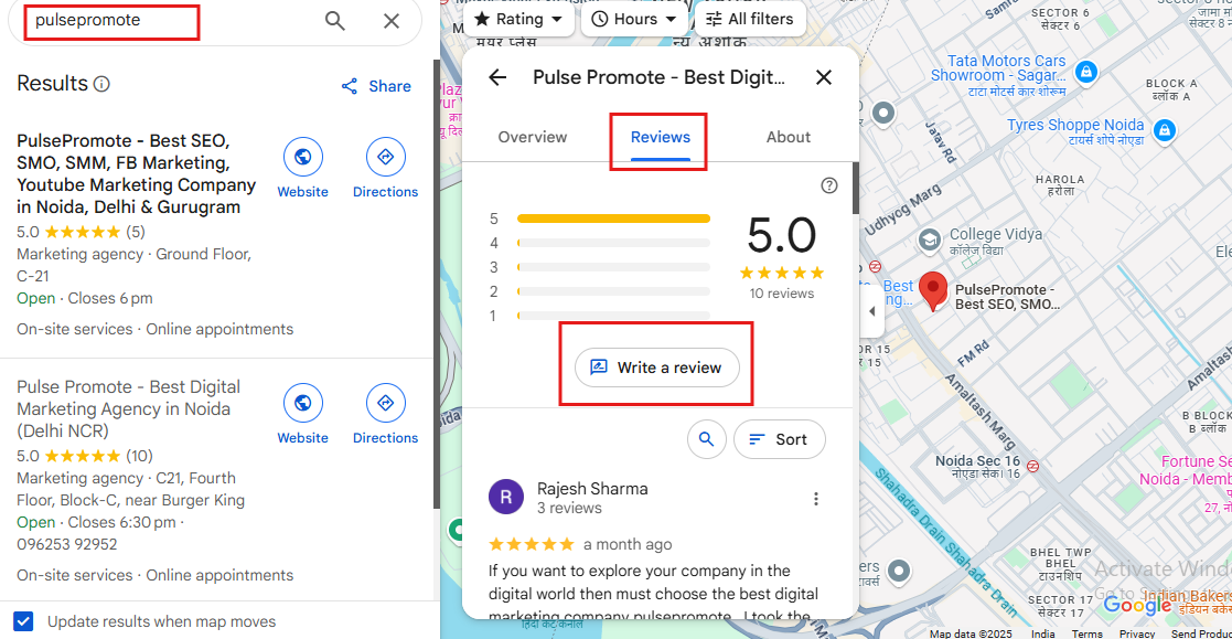 Google map review
