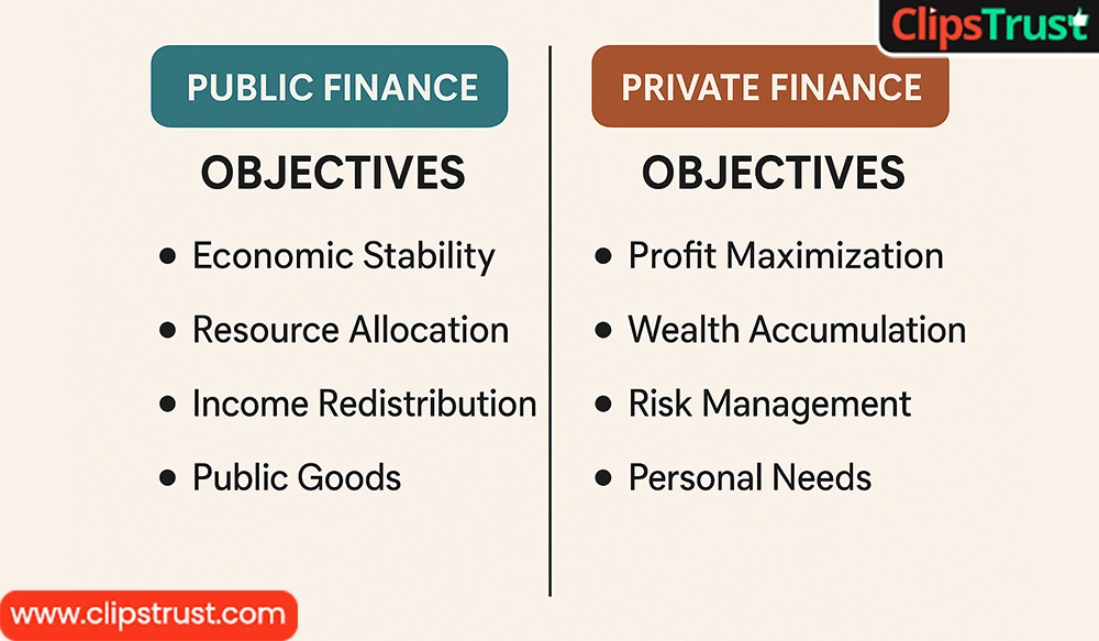  Public and Private Finance in Terms of Objectives and Goals?