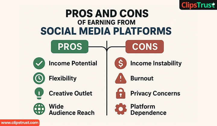 Pros and Cons of Earning from Social Media Platforms