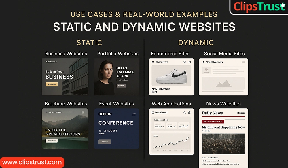 difference between static and dynamic website