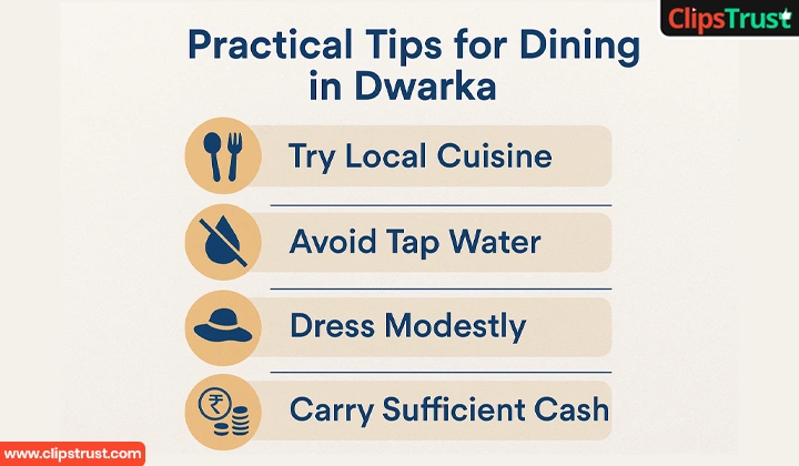 What are the Practical Tips for Dining in Dwarka
